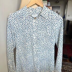 Equipment Blue and White silk shirt with stars